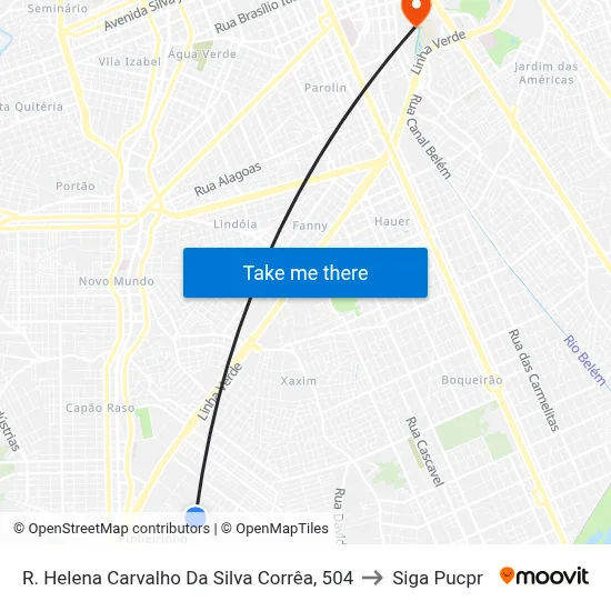 R. Helena Carvalho Da Silva Corrêa, 504 to Siga Pucpr map