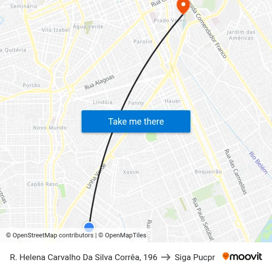 R. Helena Carvalho Da Silva Corrêa, 196 to Siga Pucpr map