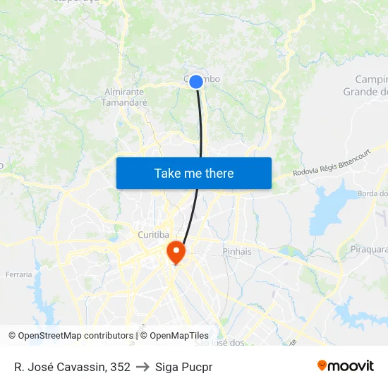 R. José Cavassin, 352 to Siga Pucpr map