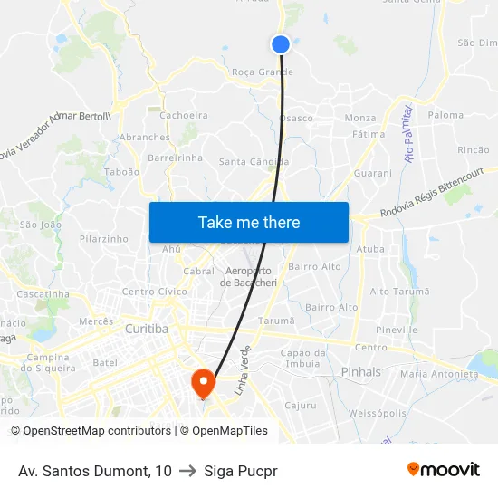 Av. Santos Dumont, 10 to Siga Pucpr map