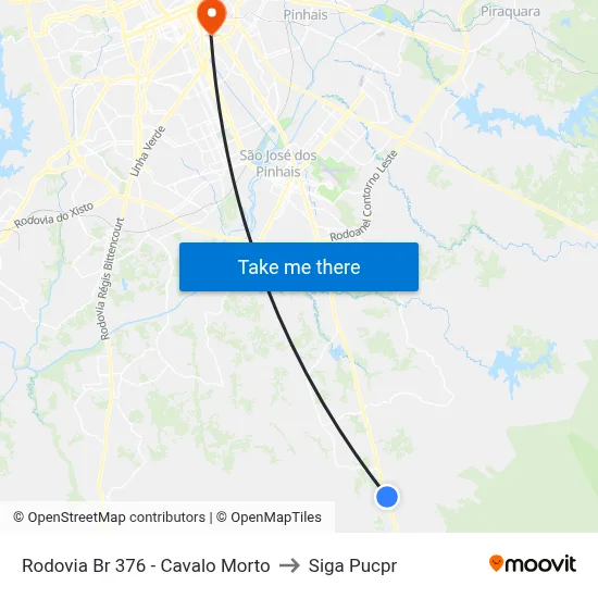 Rodovia Br 376 - Cavalo Morto to Siga Pucpr map