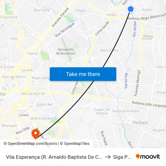 Vila Esperança (R. Arnaldo Baptista De Castro, 569) to Siga Pucpr map