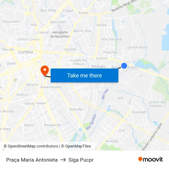 Praça Maria Antonieta to Siga Pucpr map