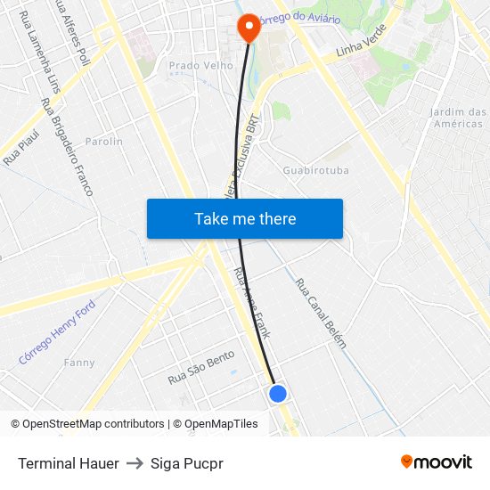 Terminal Hauer to Siga Pucpr map