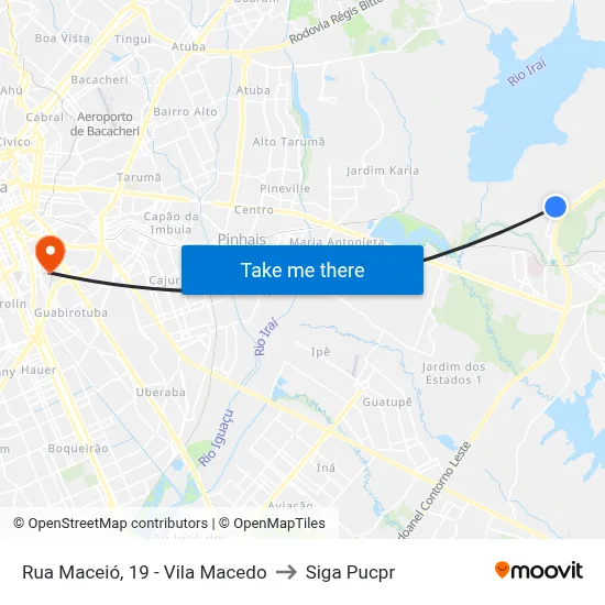 Rua Maceió, 19 - Vila Macedo to Siga Pucpr map