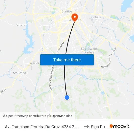 Av. Francisco Ferreira Da Cruz, 4234 2 - Sumitomo to Siga Pucpr map