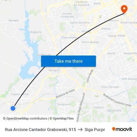 Rua Arcione Cantador Grabowski, 915 to Siga Pucpr map