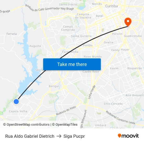 Rua Aldo Gabriel Dietrich to Siga Pucpr map