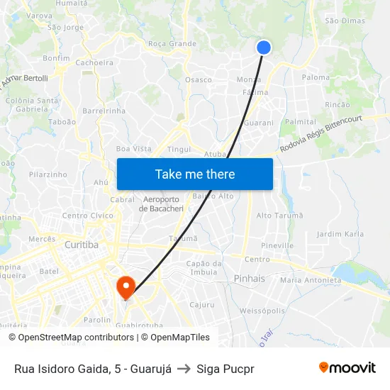 Rua Isidoro Gaida, 5 - Guarujá to Siga Pucpr map