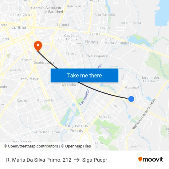 R. Maria Da Silva Primo, 212 to Siga Pucpr map