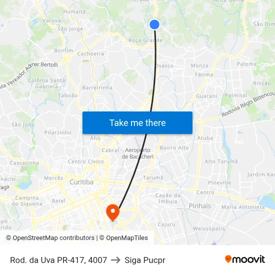 Rod. da Uva PR-417, 4007 to Siga Pucpr map