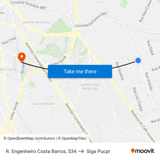 R. Engenheiro Costa Barros, 534 to Siga Pucpr map