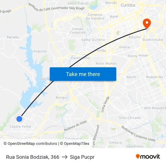 Rua Sonia Bodziak, 366 to Siga Pucpr map