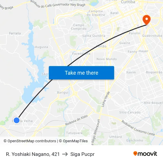 R. Yoshiaki Nagano, 421 to Siga Pucpr map