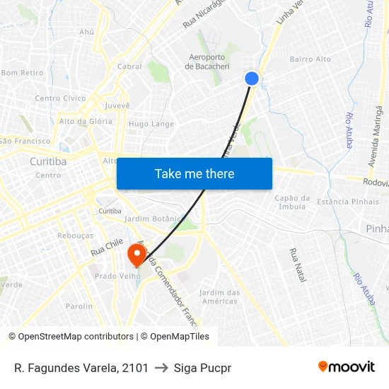 R. Fagundes Varela, 2101 to Siga Pucpr map