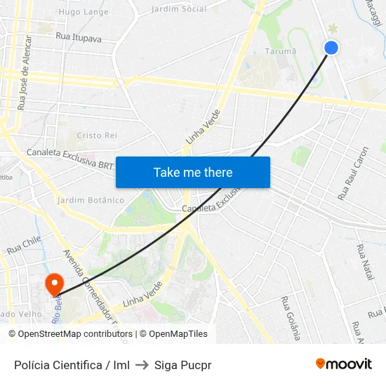 Polícia Cientifica / Iml to Siga Pucpr map