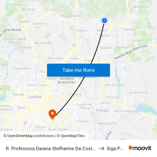 R. Professora Daiana Stefhanne Da Costa Silva, 22 to Siga Pucpr map