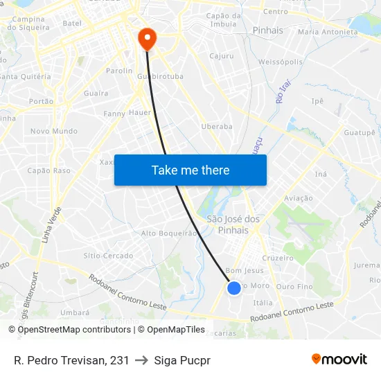 R. Pedro Trevisan, 231 to Siga Pucpr map