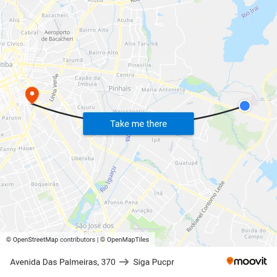 Avenida Das Palmeiras, 370 to Siga Pucpr map