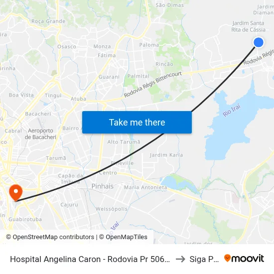 Hospital Angelina Caron - Rodovia Pr 506 (Do Caqui), 918 to Siga Pucpr map