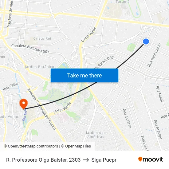 R. Professora Olga Balster, 2303 to Siga Pucpr map