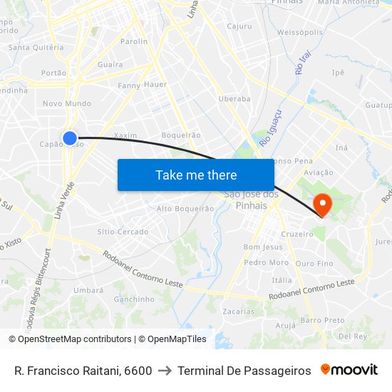 R. Francisco Raitani, 6600 to Terminal De Passageiros map