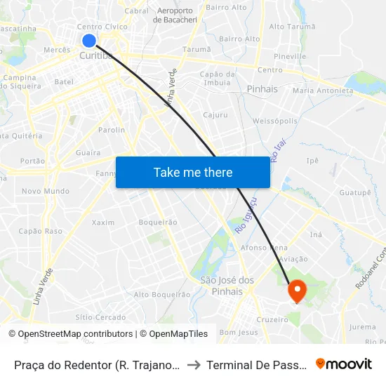 R. Trajano Reis, 800 - Praça do Redentor to Terminal De Passageiros map