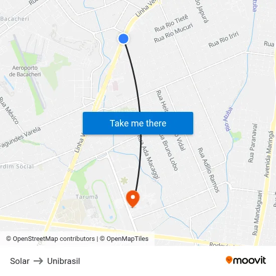 Solar to Unibrasil map