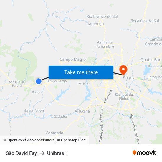 São David Fay to Unibrasil map