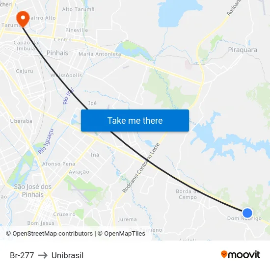 Br-277 to Unibrasil map