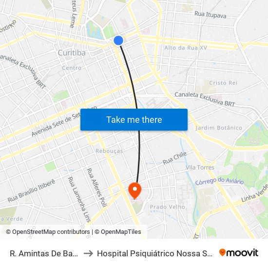 R. Amintas De Barros, 300 to Hospital Psiquiátrico Nossa Senhora Da Luz map
