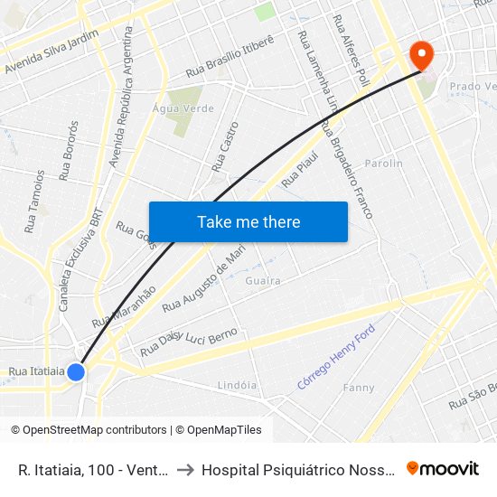 R. Itatiaia, 100 - Ventura Shopping to Hospital Psiquiátrico Nossa Senhora Da Luz map