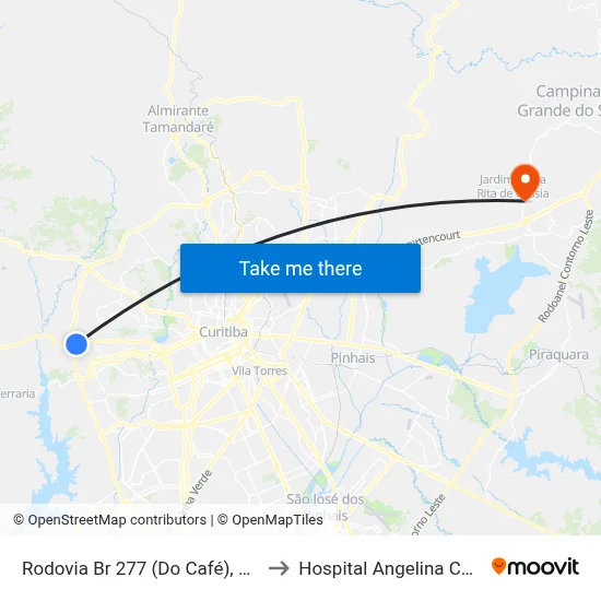 Rodovia Br 277 (Do Café), 5245 to Hospital Angelina Caron map