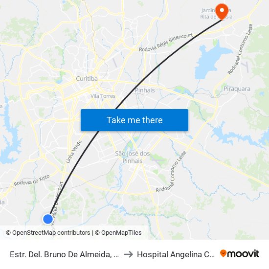 Estr. Del. Bruno De Almeida, 3986 to Hospital Angelina Caron map