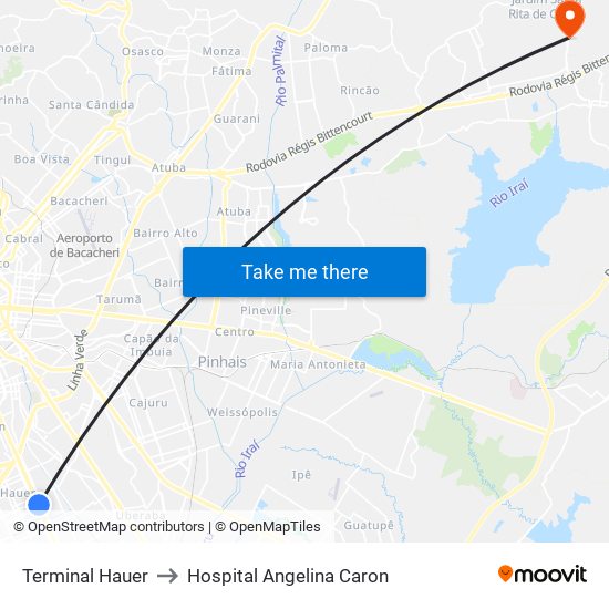 Terminal Hauer to Hospital Angelina Caron map