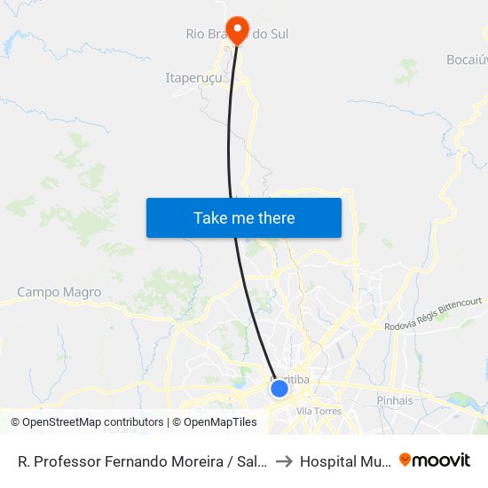 R. Professor Fernando Moreira / Saldanha Marinho to Hospital Municipal map