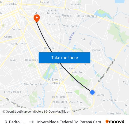 R. Pedro Laska, 265 to Universidade Federal Do Paraná Campus Centro Politécnico map