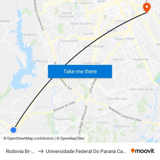 Rodovia Br-476, 5660 to Universidade Federal Do Paraná Campus Centro Politécnico map