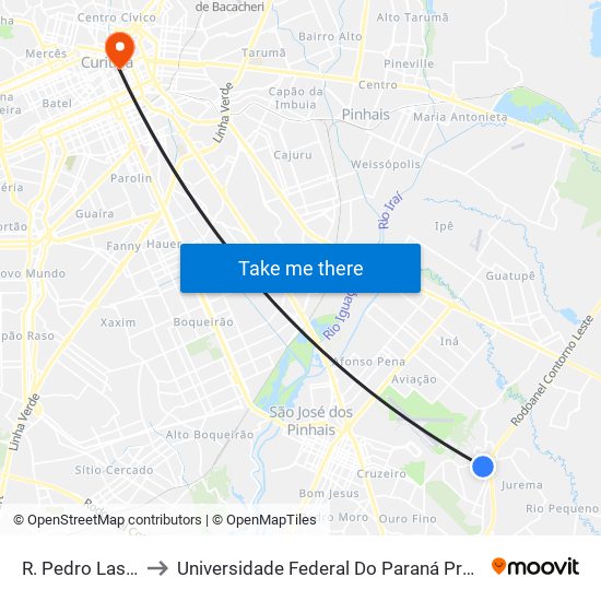 R. Pedro Laska, 54 to Universidade Federal Do Paraná Prédio Histórico map