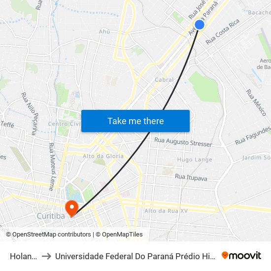Holanda to Universidade Federal Do Paraná Prédio Histórico map