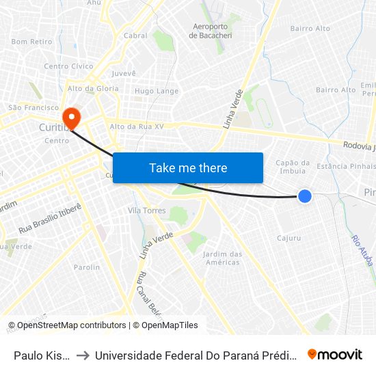 Paulo Kissula to Universidade Federal Do Paraná Prédio Histórico map