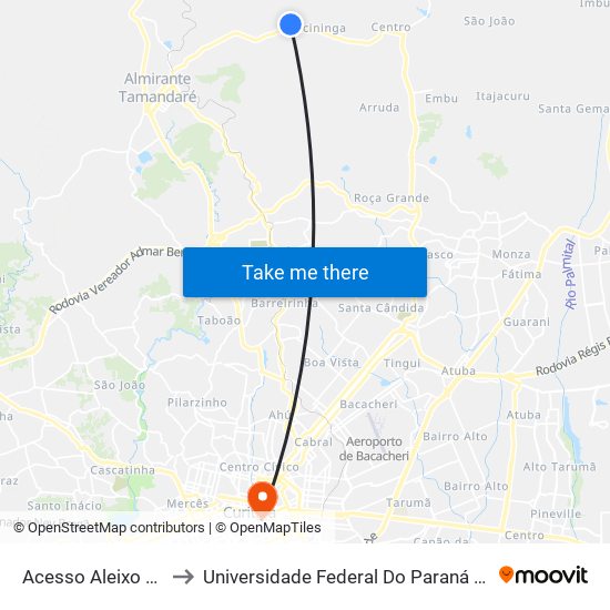 Acesso Aleixo Broto, 53 to Universidade Federal Do Paraná Prédio Histórico map