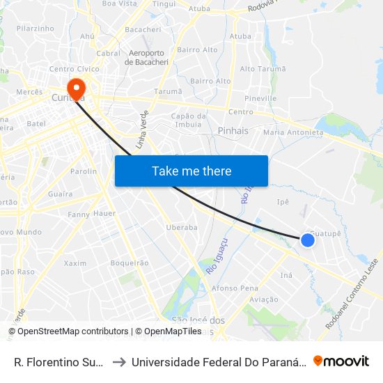 R. Florentino Suchla, 2602 to Universidade Federal Do Paraná Prédio Histórico map