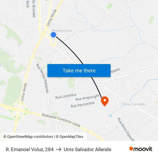 R. Emanoel Voluz, 284 to Ums Salvador Allende map