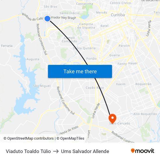 Viaduto Toaldo Túlio to Ums Salvador Allende map