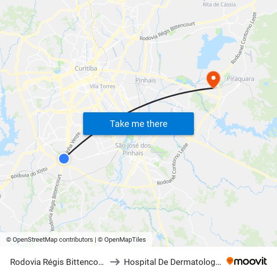 Rodovia Régis Bittencourt (Br 116) - Servopa to Hospital De Dermatologia Sanitária Do Paraná map