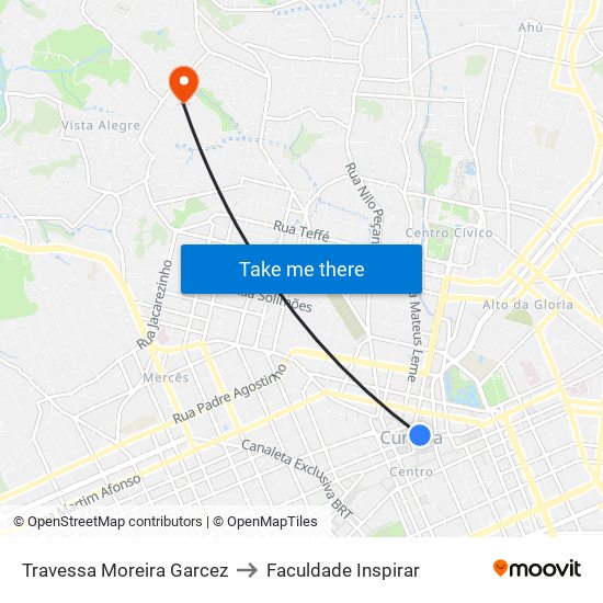 Travessa Moreira Garcez to Faculdade Inspirar map