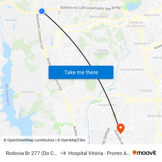 Rodovia Br 277 (Do Café), 5245 to Hospital Vitória - Pronto Atendimento map