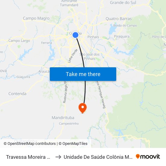 Travessa Moreira Garcez to Unidade De Saúde Colônia Marcelino map