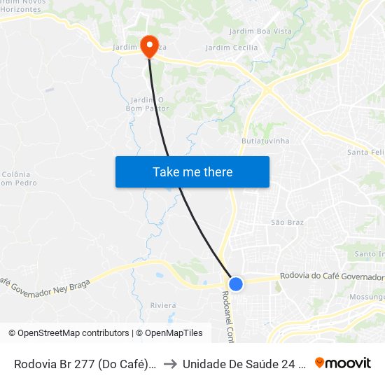 Rodovia Br 277 (Do Café), 5245 to Unidade De Saúde 24 Horas map